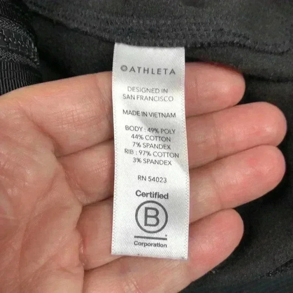 Athleta Hoodie Animal Print Full Zip Black and Brown Heavyweight Sz M DEFECTS - Picture 8 of 11